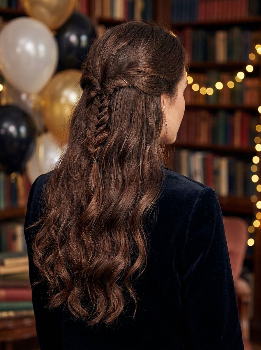 Geflochtener Half-Up Look - Frisuren zum Geburtstag